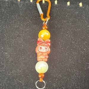 Orange and Yellow Labubu Kids Charm Keychain